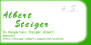 albert steiger business card